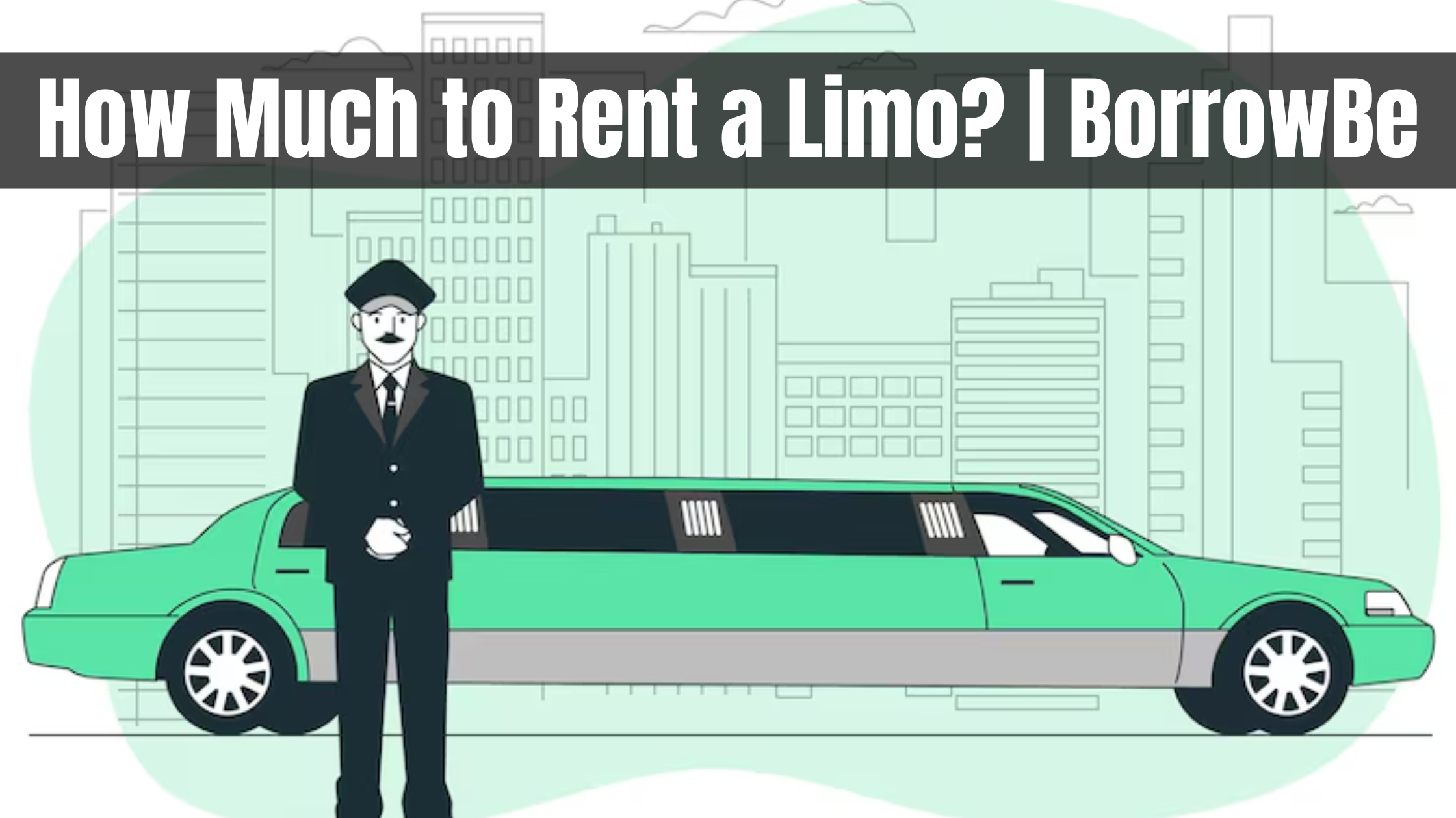 Visual of a luxury limo with a question mark, symbolizing inquiries about limousine rental prices and options.
